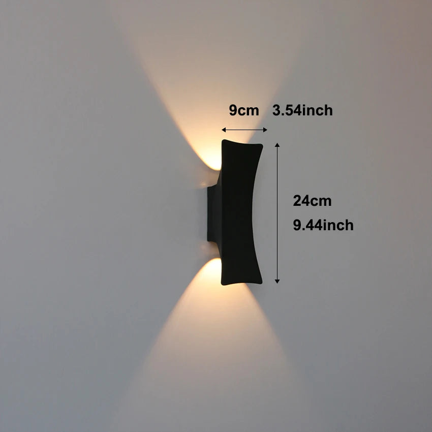 applique murale led blanc noir contemporaine ip65 2492000lm adhésif dual up down