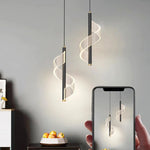 suspension lumineuse moderne spirale noir doré blanc translucide scandinave