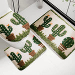 tapis toilette beige vert rose fleurs cactus motifs géométriques moderne antidérapant absorbant