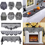 chemin table halloween noir toile araignee araignees etoiles gothique decoration table fête halloween