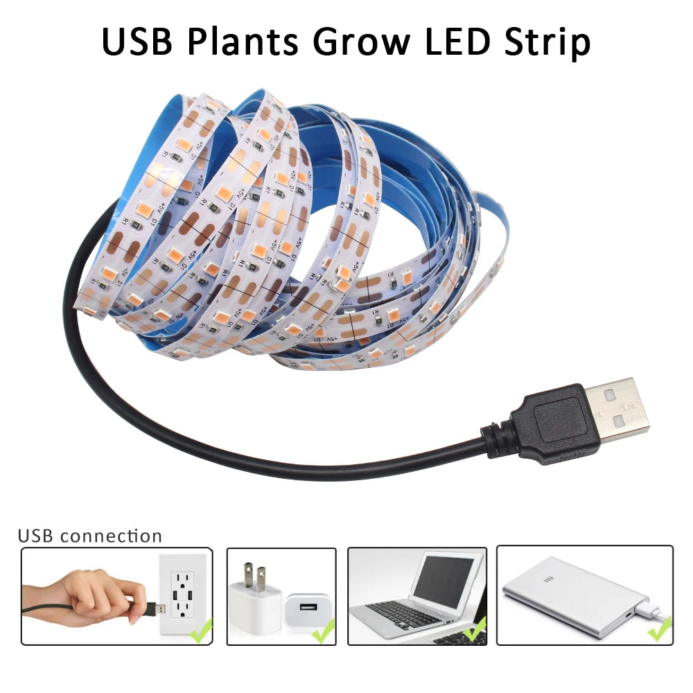 ruban led violet croissance plante moderne 5v 60 led 50000h usb