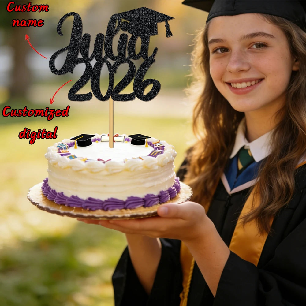 gâteau graduation personnalisable lettres motifs festifs diplômes livres étoiles blanc violet bleu doré rose