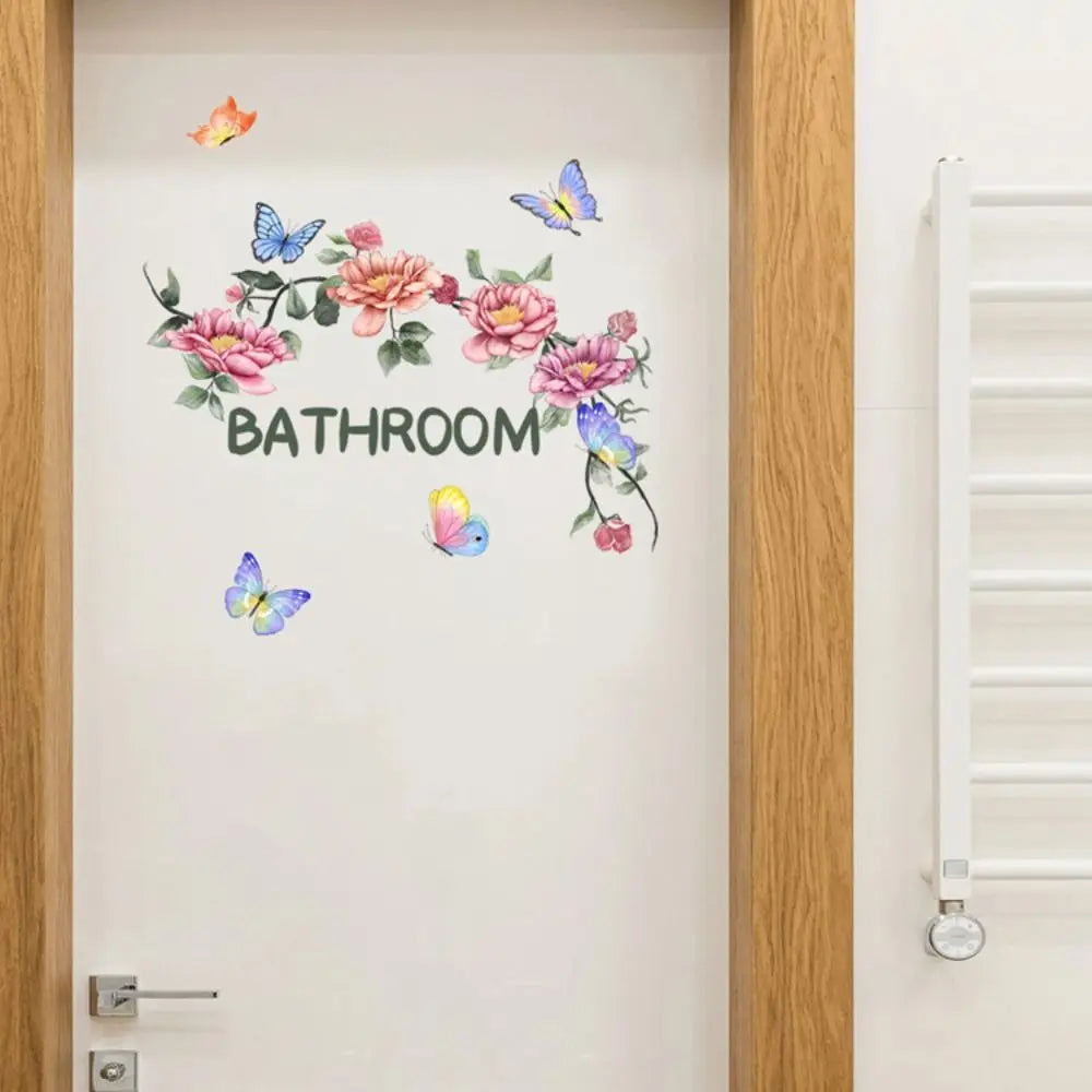 autocollant mural fleurs papillons multicolore adhésif décoration maison opacité décoratif pvc emballement monobloc