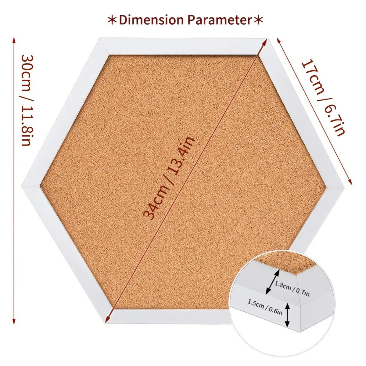 tableau mural liège hexagonal blanc moderne puces autocollants pinces linge
