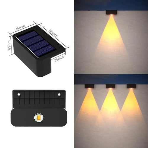 appliques murales solaires noires panneau solaire bleu moderne led étanchesextérieur minimaliste lumière soleil