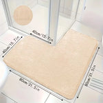 tapis bain moderne noir gris beige doux antidérapant salle bain adhésif uni grande taille