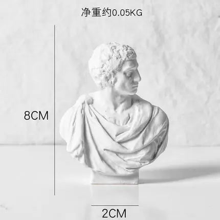 bustes sculptés resine blanc details fins antique figures grecques decor
