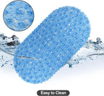 tapis bain bleu clair relief drainage moderne ventouses 24x16 pouces