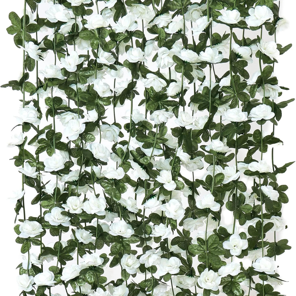 guirlande artificielle fleurs roses feuilles vertes décoration romantique maison mariageextérieur anniversaire chambre
