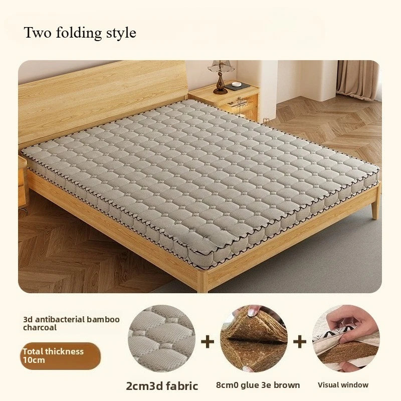 matelas cocotier naturel ferme chambre moderne blanc gris motif géométrique maison location confort