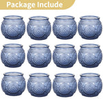 bougeoirs vintage verre transparent rose bleu relief décoration intérieure mariage romantique table