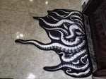 tapis noir blanc tentacules octopus daim antidérapant résistant décoloration artique fin