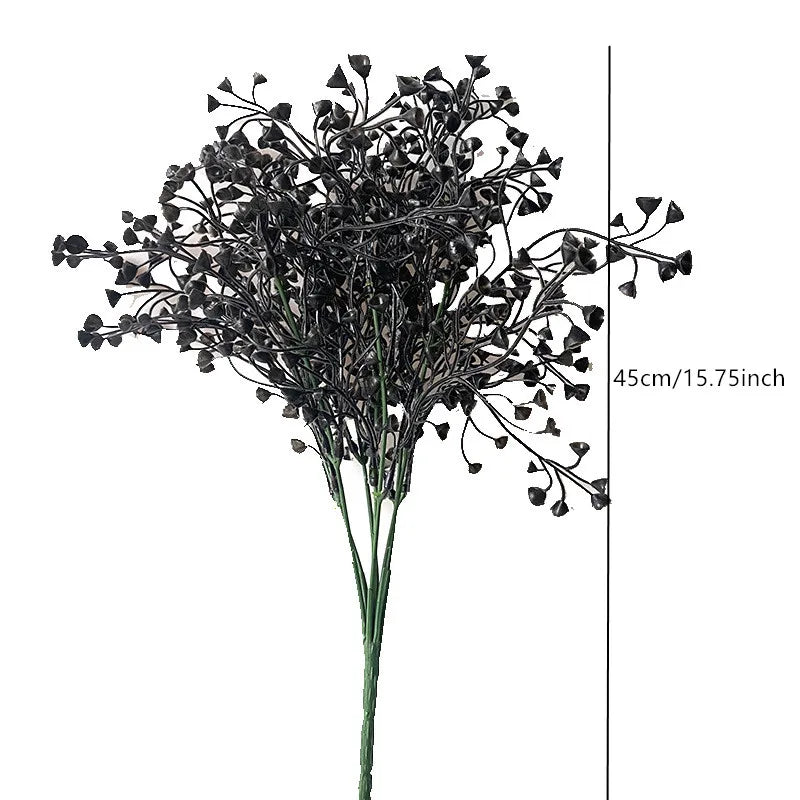 bouquet artificiel feuilles noires modernes décoration intérieure halloween minimalisteextérieurcoration événementiel