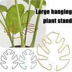 Support plante suspendu or moderne clips feuille monstera vert noir