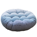 coussin rond rayures bleu marine blanc moderne 42cm 47cm 55cm épais massage polyester