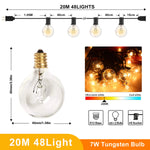 guirlande lumineuse vintage 7w transparente dorée ip44 10l clips câbles noirsextérieur rétro