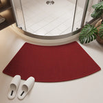 tapis bain antidérapant polyester absorbant rapide moderne beige gris intérieur porte salle bain cuisine