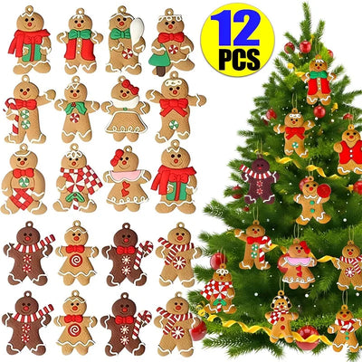 Bonhomme en pain d'épice vert menthe pour sapin de Noël