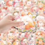 sticker animal dessin animé enfant kawaii fleurs adhésif imperméable collection papeterie