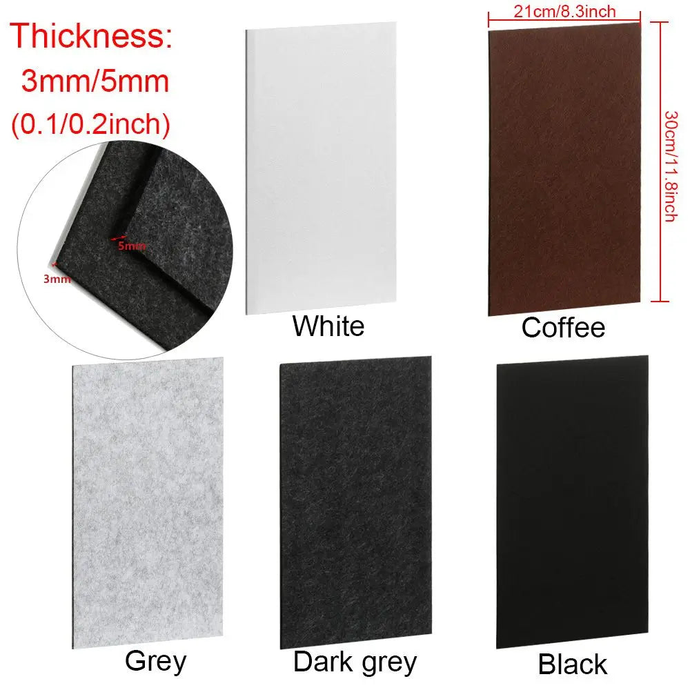 tapis protection meubles feutre adhésif anti rayures blanc gris noir 21x30cm 3mm 5mm