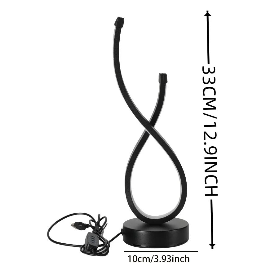 lampe table led tricolore moderne veilleuse contemporaine 20cm câble d'alimentation toujours allumée flux lumineux