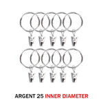 anneaux rideau métal clips décoration fenêtre moderne noir argent or