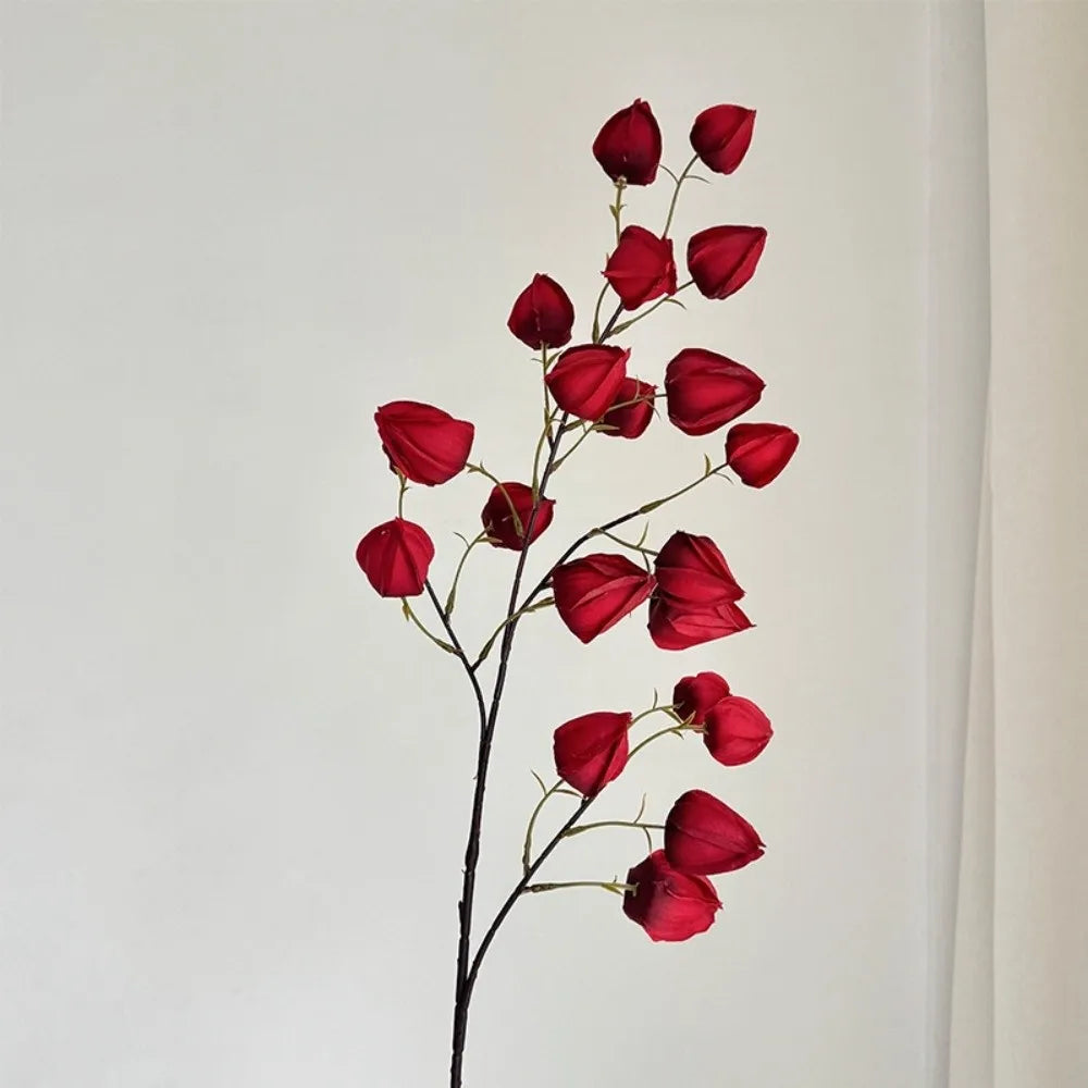 décoration intérieure branche artificielle rouge jaune feuilles coeurs moderne vert anniversaire mariage