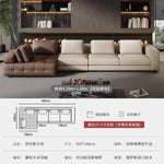grand canapé angle cuir marron moderne coussins salon appartement luxe