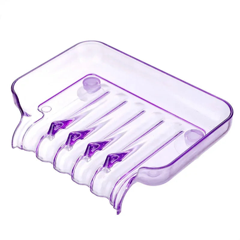 support savon transparent violet rose vert bleu moderne anti dérapant suction bain salle
