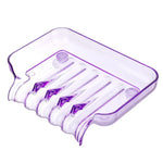 support savon transparent violet rose vert bleu moderne anti dérapant suction bain salle