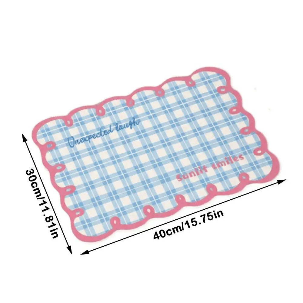 tapis table carreaux vichy vert clair bleu clair rose moderne adhésif decoratif blanc absorbant'eau