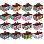 boîtes rangement multicolores imprimées florales animaux oiseaux moderne poignées bois