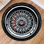 tapis rond moderne motif géométrique antidérapant polyester salon chambre salle bain décoration maison
