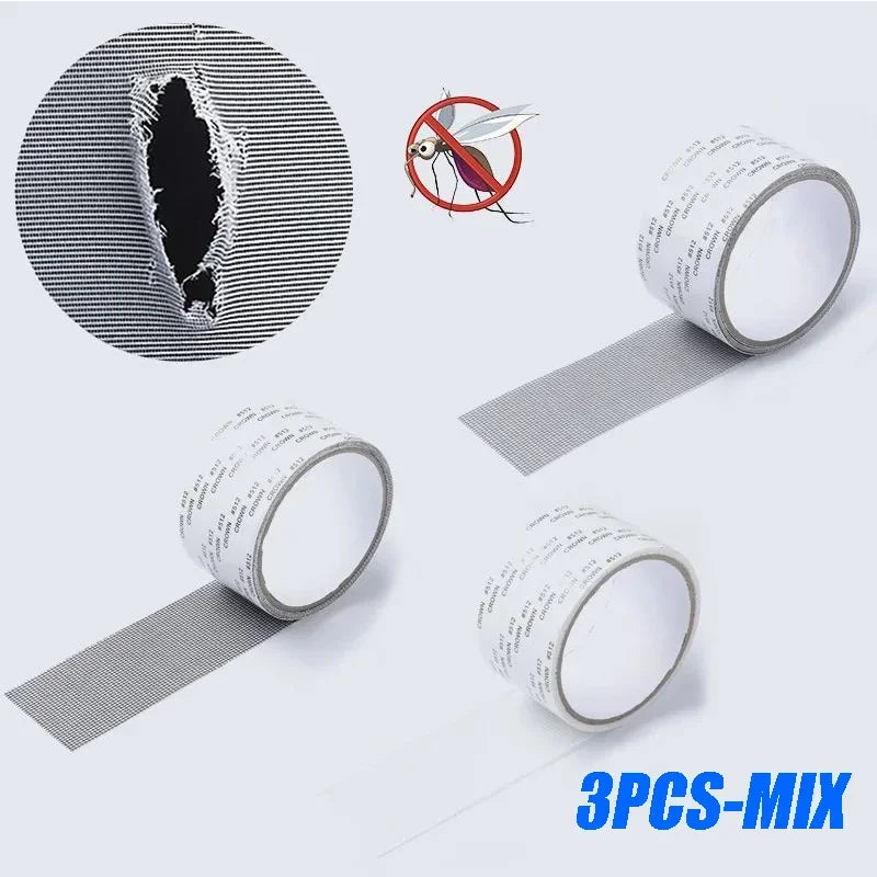 patch réparation moustiquaire adhésif maille fine gris pratique réparation écran fenêtre anti moustiques 2m