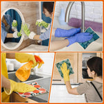 serviettes cuisine réutilisables imprimées motifs sourires géométriques couleurs bleu beige vert modernes pastorales