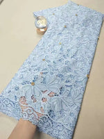 tissu dentelle polyester coton fleurs motifs floraux blanc rose clair noir vert dorées occasion
