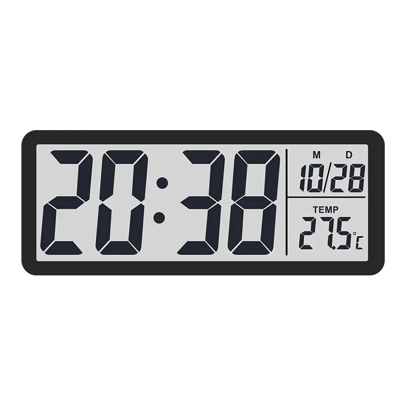 horloge murale numérique moderne horloge digitale affichage température date noir blanc minimaliste