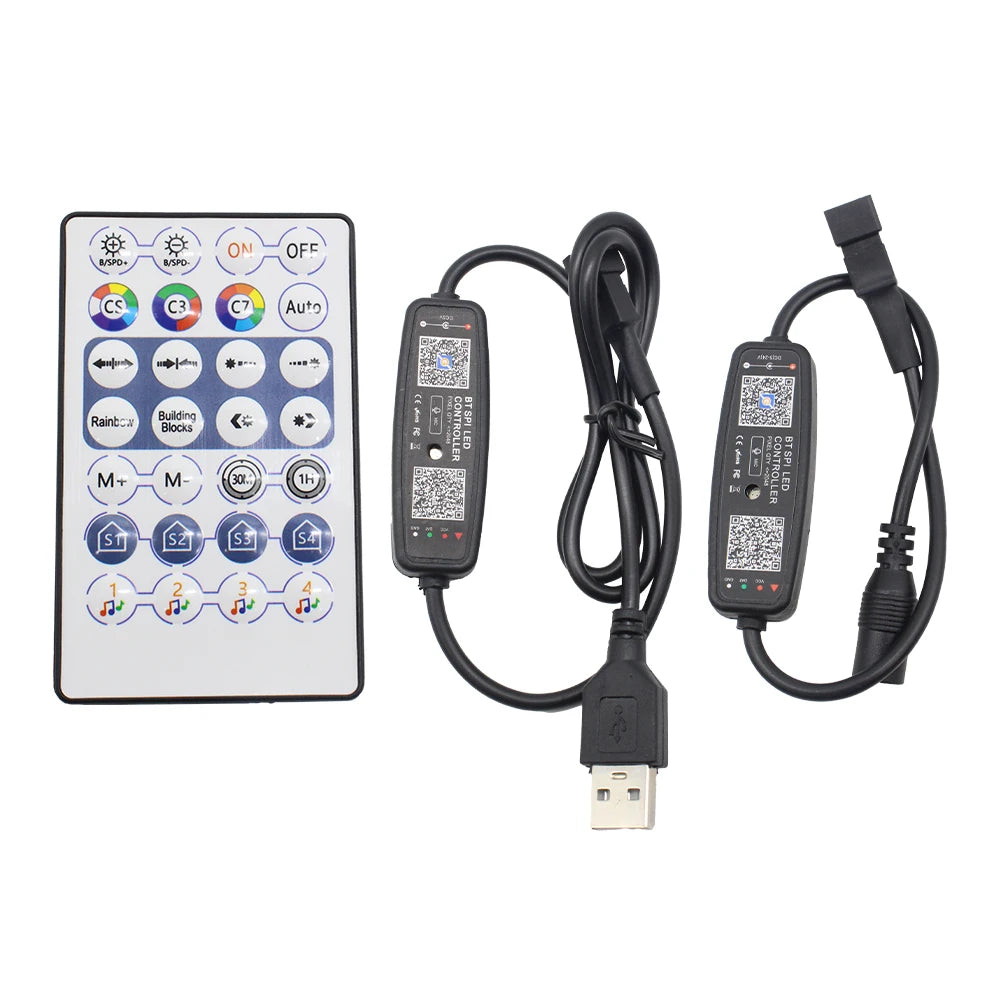 contrôleur bande led bluetooth ws2812 rgb 30w 5v 24v dc modernes noires lumineuses