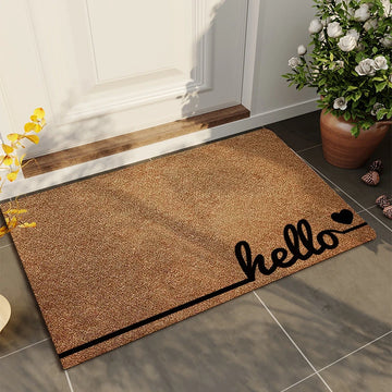 tapis d'entrée extérieur lavable antidérapant motif chat noir décor maison moderne porte terrasse