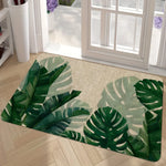 tapis tropical feuilles vert moderne naturel salon entrée imperméable polyester