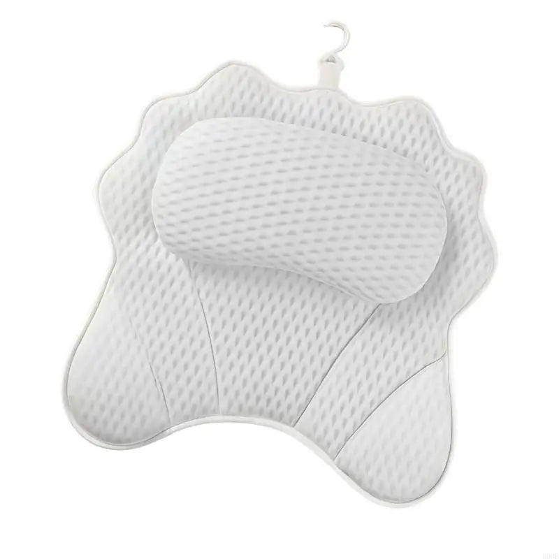coussin bain blanc gris tissu petits points moderne crochet doux
