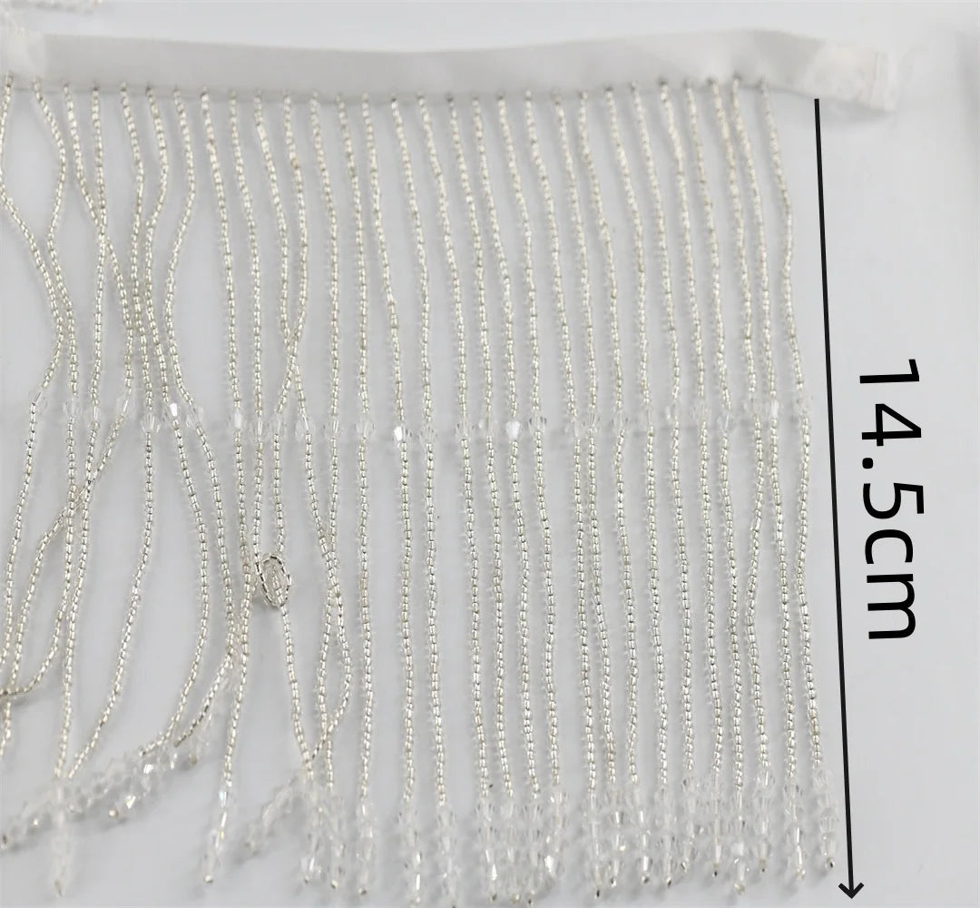 ruban franges blanc decoratif 14.5cm large 5.5yard veste robe artisanat crafts diys