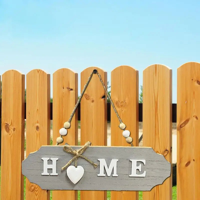 décor maison panneau welcome bois clair rustique lettres relief saisonnier ornement entrée fixe corde
