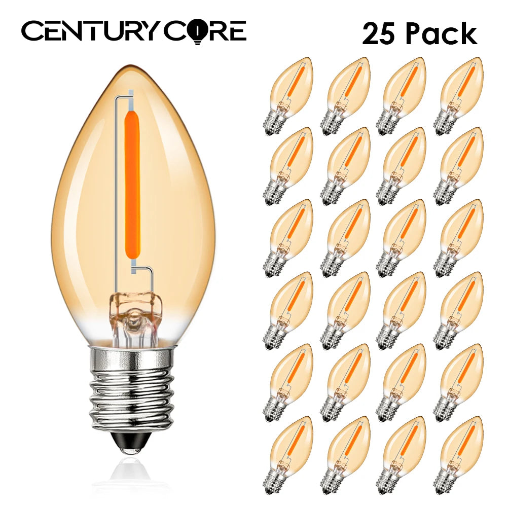 ampoule led conique filament orange moderne 360° e14 e12 vintage blanc chaud 25000h
