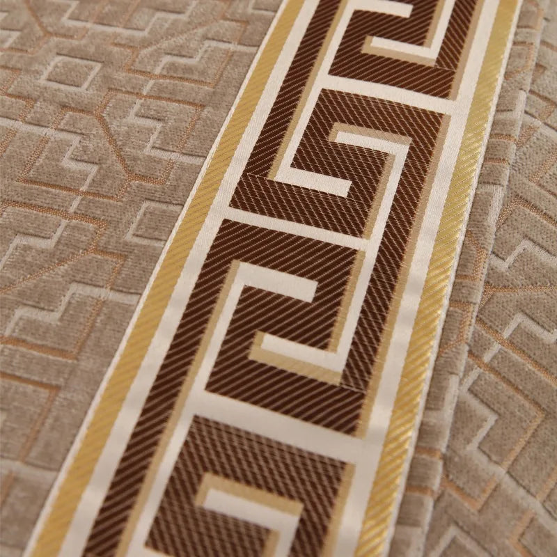 coussin canapé géométrique beige housse textile jacquard salon fauteuil banquette