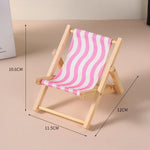 chaise pliante miniature accessoires poupée couleurs vives motifs citrons fraises moderne rayures horizontales