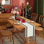 chinois simple motif table rustique blanc noir rayures vertical festive noel polyester résistant