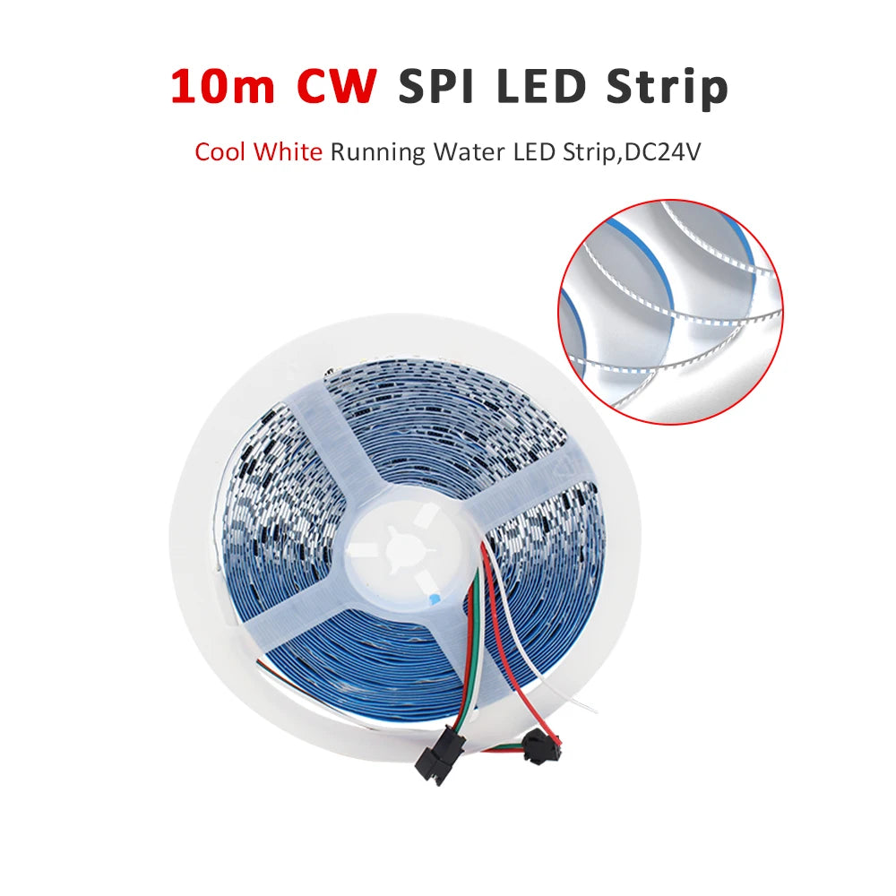ruban led 24v 120leds blanc froid chaud moderne adhésif contrôleur