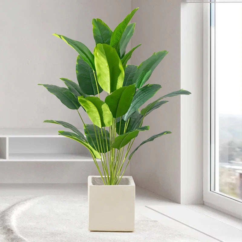 plante artificielle grande monstera feuilles vertes moderne intérieur extérieur decoration fête opaque pot