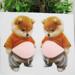 autocollants 3D mignons chiens chats vêtements transparents cartoon adhésifs orange gris rose beige
